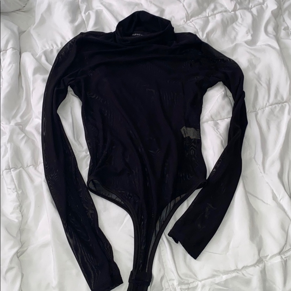 Mesh turtleneck bodysuit